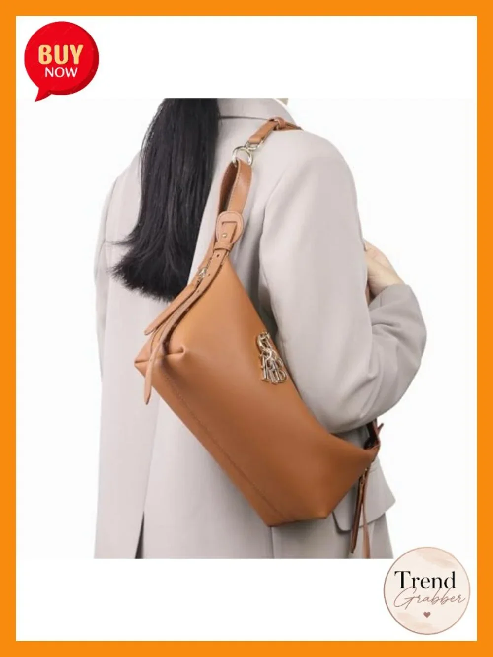 Genuine Cow Leather Crossbody Bag - Adjustable Strap Shoulder Purse